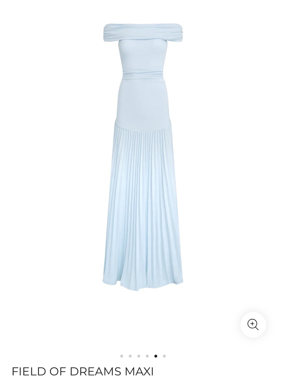 Lioness Off-Shoulder Pleated Maxi Skirt - Light Blue